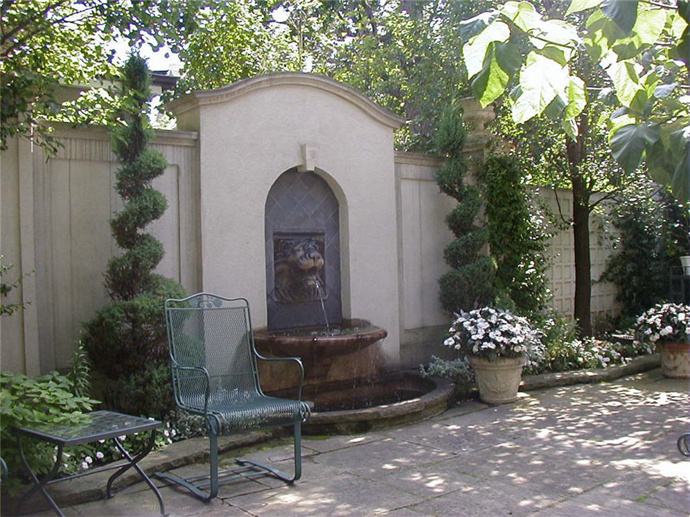 Classic Patio with Wall Fountain