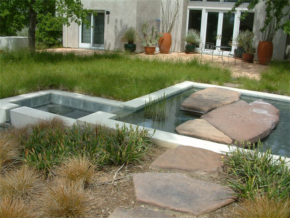 Stepping Through the Water Feature