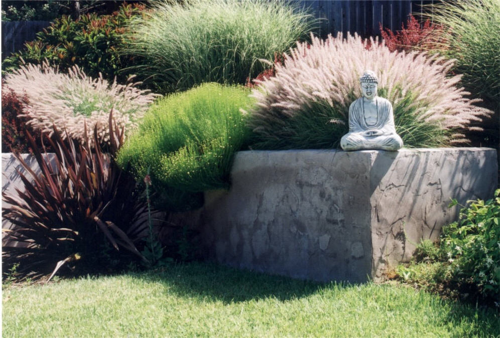 Rough Stucco Planter Wall