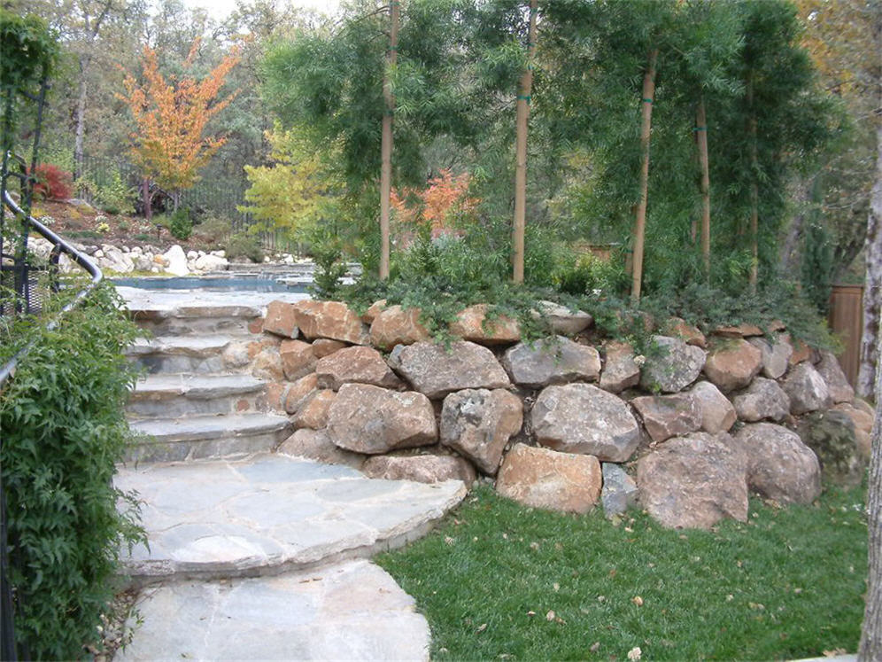 Rock Wall and Stairs